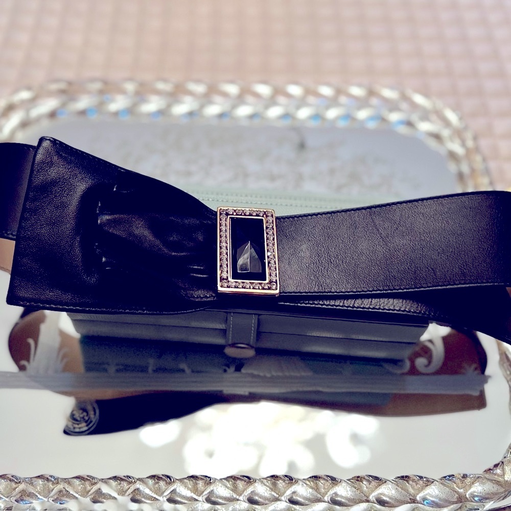 Garuglieri Belt genuine leather black size 32-34 M made in Italy